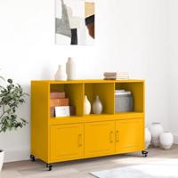 Dressoir 100,5x39x72 cm staal mosterdgeel - thumbnail