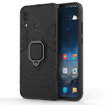 PC + TPU schokbestendige beschermhoes voor Huawei P Smart (2019) met magnetische ring houder (zwart)