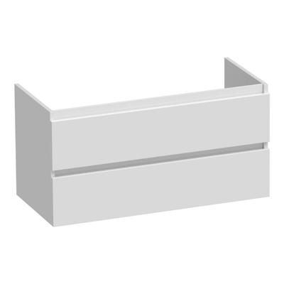 Brauer Joy - Onderkast - 100 cm - met 2 Softclose Lades Greeploos en 1 Sifon Uitsparing - Hoogglans Wit
