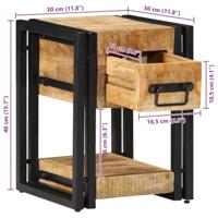 Nachtkastje 2 pcs Bruin 30 x 30 x 40 cm massief mangohout - thumbnail