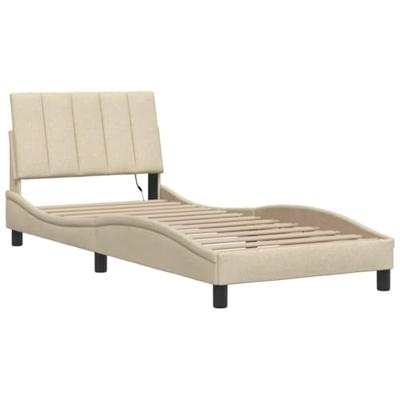 Bedframe zonder matras "Hanko" 90x200 cm stof crèmekleurig