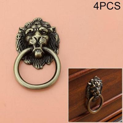 4-delige klassieke single hole Leeuw hoofd garderobe geneeskunde kabinet handvat (brons)