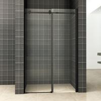 Wiesbaden schuifbare nisdeur 2-d. mat-zwart 1400x2000 chr.8mm NANO - thumbnail