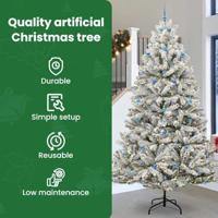 VidaXL Kunstkerstboom met 300 led groen en wit 300 cm pvc en metaal - thumbnail