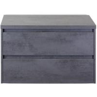 Porto Badmeubelset 90 cm - Beton Antraciet - Wastafelbovenblad Beton Antraciet - thumbnail