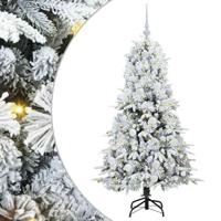 VidaXL Kunstmatige inklapbare kerstboom wit 150 cm pe en pvc - thumbnail