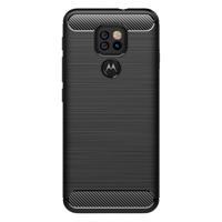 Shop4 - Motorola Moto G9 Play Hoesje - Zachte Back Case Brushed Carbon Zwart - thumbnail