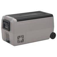 VidaXL Koelbox met wielen en handvat 50 l polypropeen zwart en grijs - thumbnail