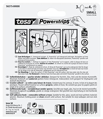 tesa Black Hooks S Powerstrips kleefhaak Small ovaal (b x h) 14 mm x 34 mm Zwart Inhoud: 3 stuk(s)