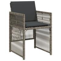 9-delige Tuinset met kussens poly rattan grijs - thumbnail