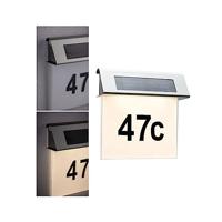 Paulmann 93765 Huisnummerlamp op zonne-energie Energielabel: A (A - G) 0.2 W Warmwit RVS, Wit - thumbnail