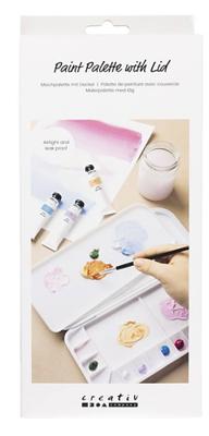 Creativ Company Schilderspalet met deksel, afm 27x12,7x2,3 cm, zilver, wit, 1 stuk Creativ Company Schilderspalet met deksel, afm 27x12,7x2,3 cm, zilver, wit, 1 stuk