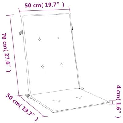VidaXL Stoelkussens 2 st hoge rug 120x50x4 cm stof gemêleerd taupe VidaXL Stoelkussens 2 st hoge rug 120x50x4 cm stof gemêleerd taupe