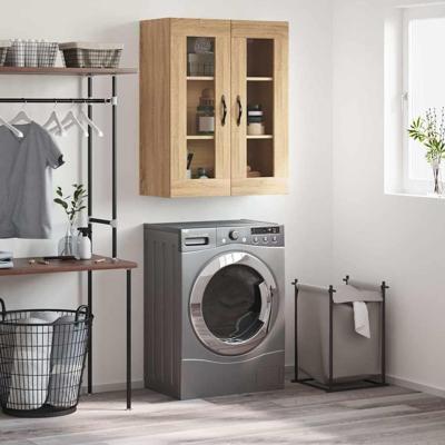 Wandkast 69,5x34x90 cm bewerkt hout sonoma eikenkleurig