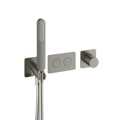 Inbouwkraan Hotbath Gal Thermostaatkraan met 2 Pushbuttons Geborsteld Nikkel PVD