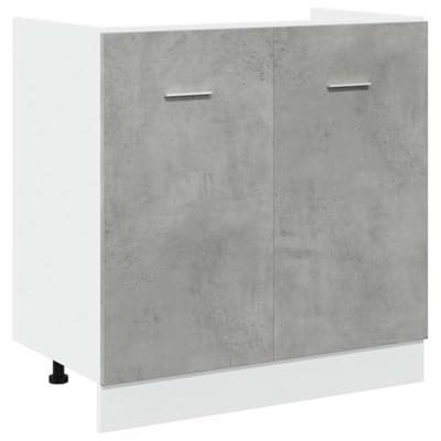Wastafelonderkast Lyon 80x46x81,5 cm bewerkt hout betongrijs