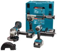 Makita dlx3155tj | lxt accu combiset 18v ddf486 + dtd153 + dga504 in mbox (2x 5.0ah accu + dc18rc snellader) - dlx3155tj - thumbnail