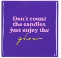 Daan Kromhout Design tegeltje keramiek dont't count the candles 10x10cm paars - thumbnail