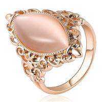 Vrouwen Vintage etnische stijl waterdruppels opaal ovale ring ring grootte: 9 (Rose goud) - thumbnail