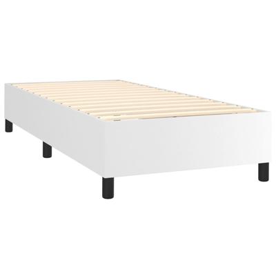 Boxspring met matras kunstleer wit 100x200 cm - thumbnail