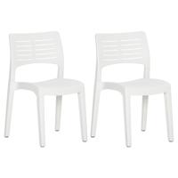 Tuinstoelen 2 st polypropeen wit - thumbnail