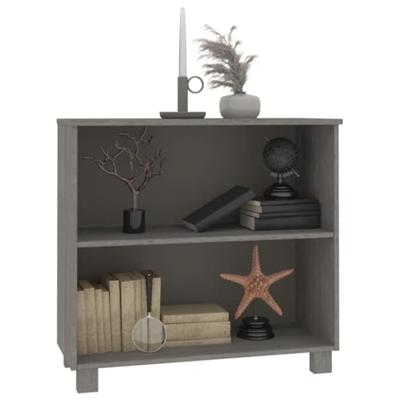Dressoir HAMAR 85x35x80 cm massief grenenhout lichtgrijs