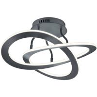 LED Plafondlamp - Plafondverlichting - Trion Oaky - 40W - Warm Wit 3000K - Dimbaar - Rond - Mat Antraciet - Aluminium - thumbnail