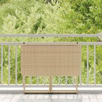 Tuintafel inklapbaar 90x51x75 cm poly rattan beige - thumbnail