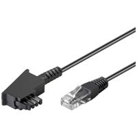 Goobay 51233 routerkabel, aansluitkabel voor DSL / ADSL / VDSL, TAE-F-stekker op RJ45-stekker (8P2C), zwart, 3m, 3 meter - thumbnail