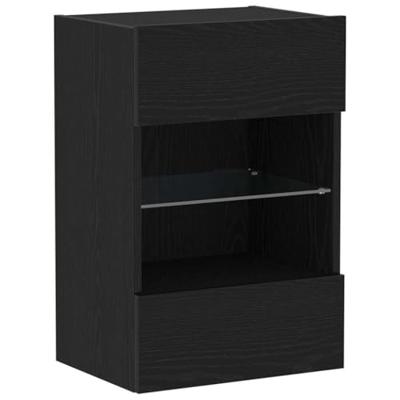 LED TV-meubel 2 stuks Zwart Eiken 40x30x60,5 cm Geengineerd Hout