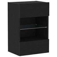 LED TV-meubel 2 stuks Zwart Eiken 40x30x60,5 cm Geengineerd Hout - thumbnail