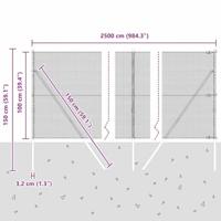 VidaXL Afrasteringspaal groen 25 x 1 m (12 x 12 mm gaas) staal - thumbnail