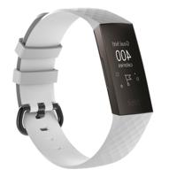 Diamond patroon siliconen polsband horlogeband voor Fitbit charge 3 (wit) - thumbnail