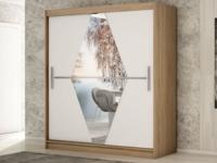 Kast BOLIVAR 2 schuifdeuren 180 cm sonoma/wit - thumbnail