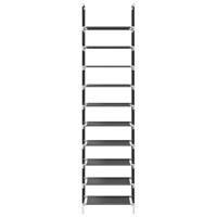 Schoenenrek 10-laags 44x28x180 cm nonwoven stof zwart - thumbnail