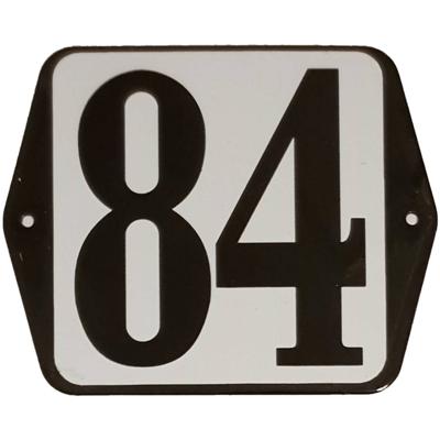 Huisnummer naambordje standaard 15x12 cm nummer 84 - Warentuin mix