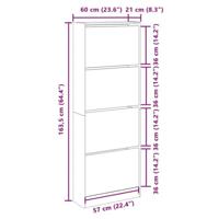 Schoenenkast 60x21x163,5 cm bewerkt hout bruin eikenkleur - thumbnail