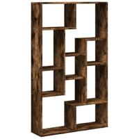 Boekenkast 72x20x120 cm bewerkt hout gerookt eikenkleurig - thumbnail