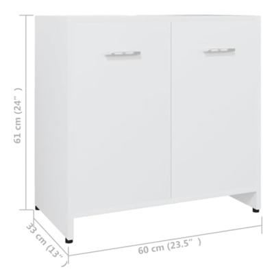 vidaXL Badkamerkast 60x33x61 cm spaanplaat wit