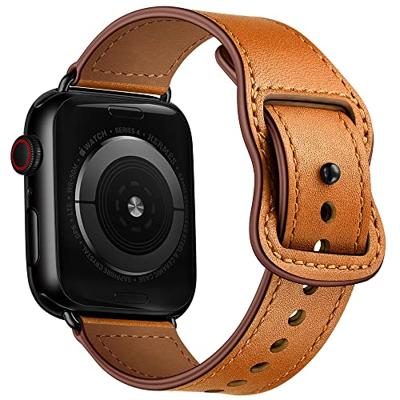 Leren bandje dubbele lus - Bruin - Geschikt voor Apple Watch 38mm / 40mm / 41mm / 42mm Leren bandje dubbele lus - Bruin - Geschikt voor Apple Watch 38mm / 40mm / 41mm / 42mm