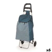Winkelwagen Kinvara Blauw Wit 33 L 35,5 x 28 x 94 cm Strepen (6 Stuks) - thumbnail