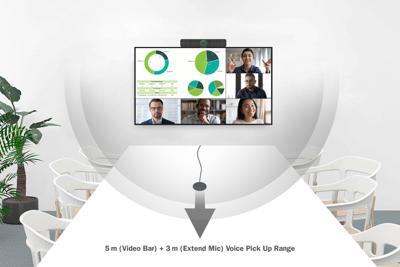 Digitus DS-55580 4K videoconferentiesysteem 3840 x 2160 Pixel Luidspreker, Microfoon, Snelle autotracking via AI, Standvoet, Stereomicrofoon, Voice tracking