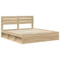 Bedframe met hoofdeinde Sonoma 200 x 200 cm Massief grenenhout - thumbnail