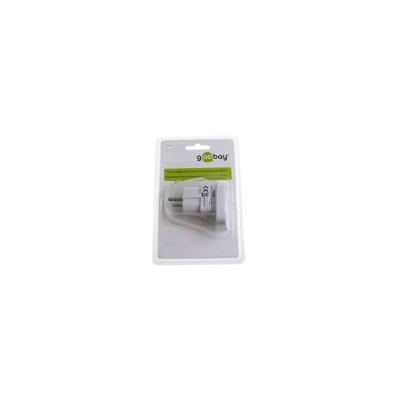 Goobay reisadapter, wit - universeel > geaard contact CEE 7/7