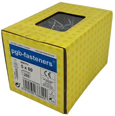 pgb-fasteners Universele spaanplaatschroef VK-T Voldraad verzonken kop Ø5,0x60 Zn TX20 | 200 st | PGWVTV001005000602 pgb-fasteners Universele spaanplaatschroef VK-T Voldraad verzonken kop Ø5,0x60 Zn TX20 | 200 st | PGWVTV001005000602