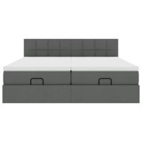 Ottoman bed met matrassen 160x200cm stof donkergrijs - thumbnail