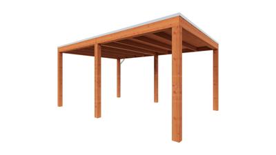 Trendhout Overkapping Palermo 490x370 cm- Plat dak- Hout- Trendhout