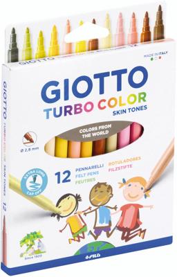 Viltstift giotto turbo color skin tones 12 kleuren Viltstift giotto turbo color skin tones 12 kleuren