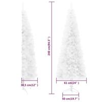 VidaXL Kunstkerstboom half met standaard smal 240 cm wit - thumbnail