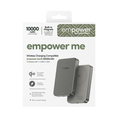 PanzerGlass empower Bank Powerbank 10000 mAh Magsafe, Qi Wireless Charging USB-C Statusweergave PanzerGlass empower Bank Powerbank 10000 mAh Magsafe, Qi Wireless Charging USB-C Statusweergave
